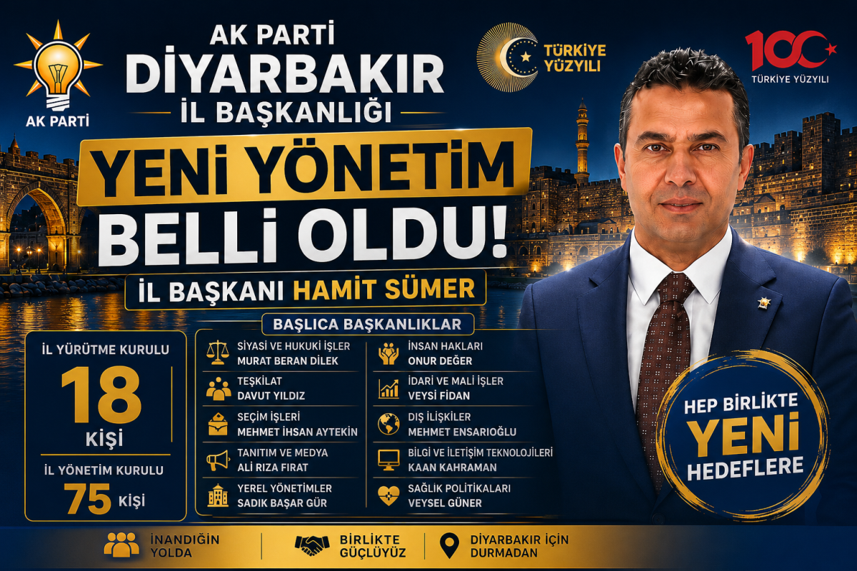 AK Parti Diyarbakır İl Başkanlığı'nda Yeni Yönetim Belli Oldu