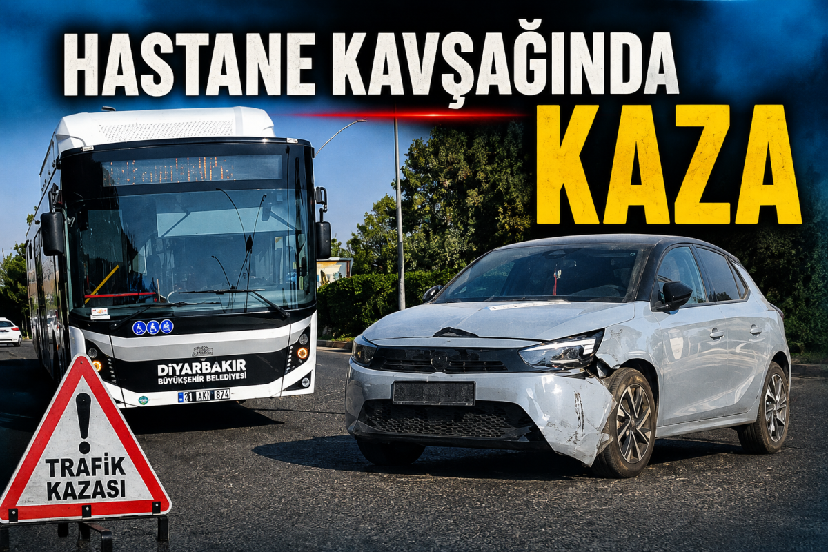 Hastane Kavşağında Kaza Trafik Kısa Süreli Aksadı